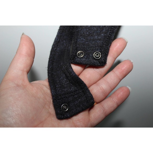 Abercrombie & Fitch Soft A&F Cozy Black Knit Long Sleeve Bodysuit Size Medium M - Picture 5 of 6